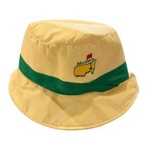Vintage Augusta Masters National Golf Yellow Bucket Hat Preppy Made in USA